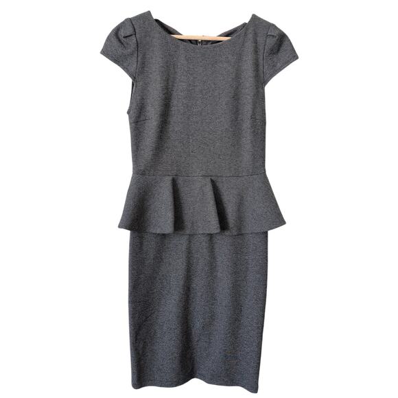 Alex and Olivia Employed Gray Peplum Career Dress - Sz 6 - Career Classy Capsule - Picture 3 of 8